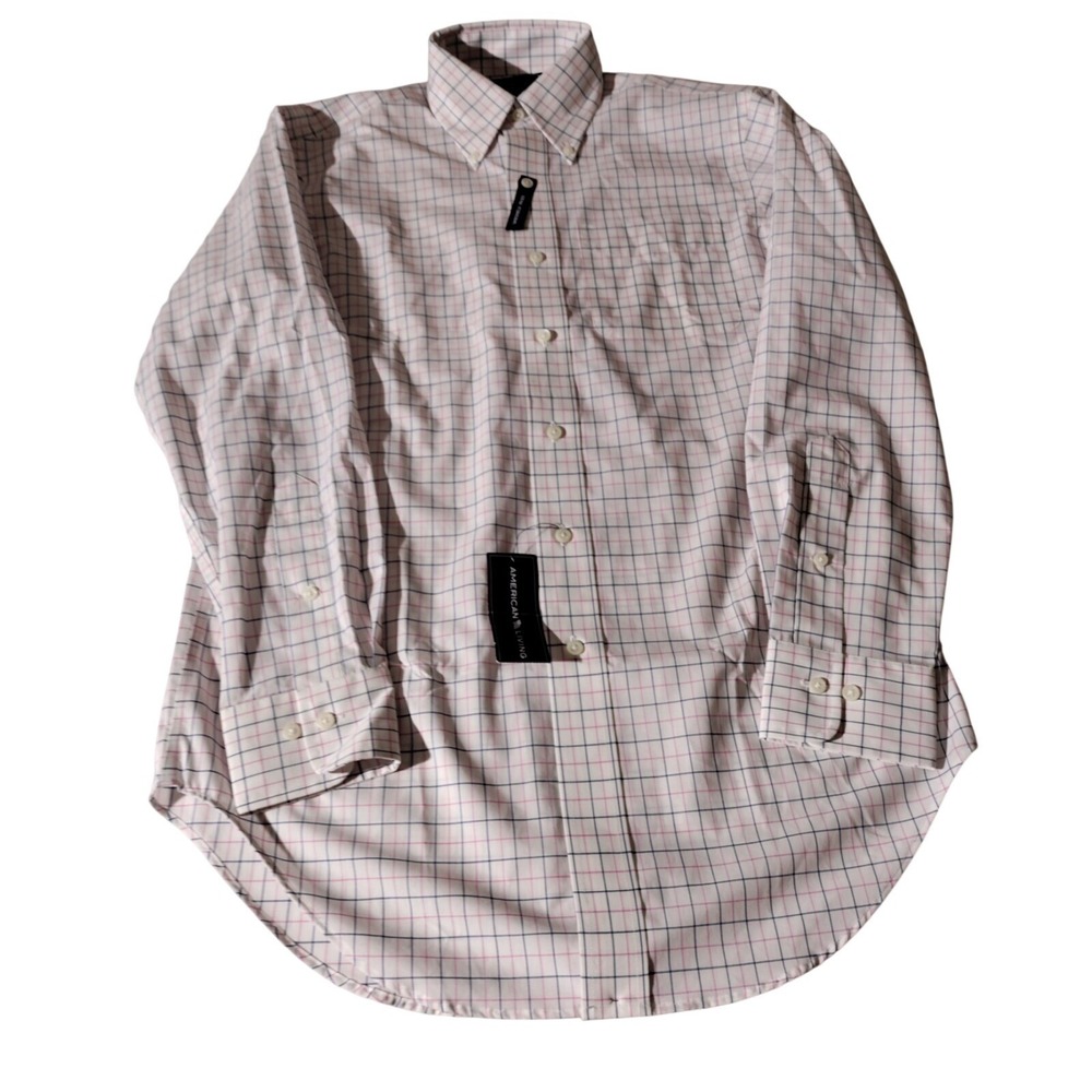 American Living Button Down Shirt Mens 14.5 32/33 Check Collared